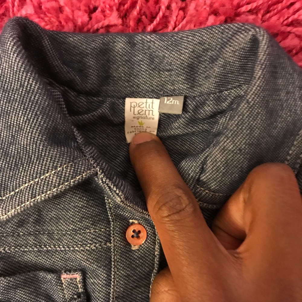 Petit Lem Soft Denim Dress sz 12mos - Picture 2 of 2